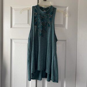 Hollister Embellished Green Tank Top